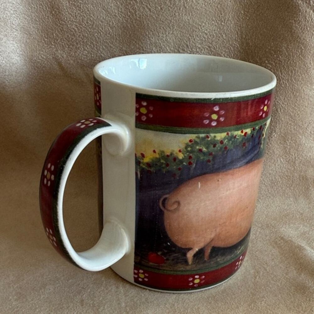 BLOCK Country Farm by GEAR 1995 Pig 4 inch Coffee Mug Block Drinkware